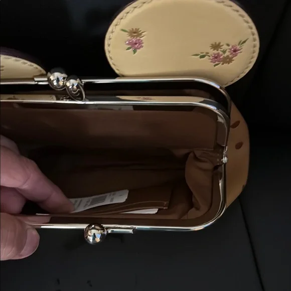 Coach Yellow and Brown Mickey Mouse Clutch - Picture 3 of 5